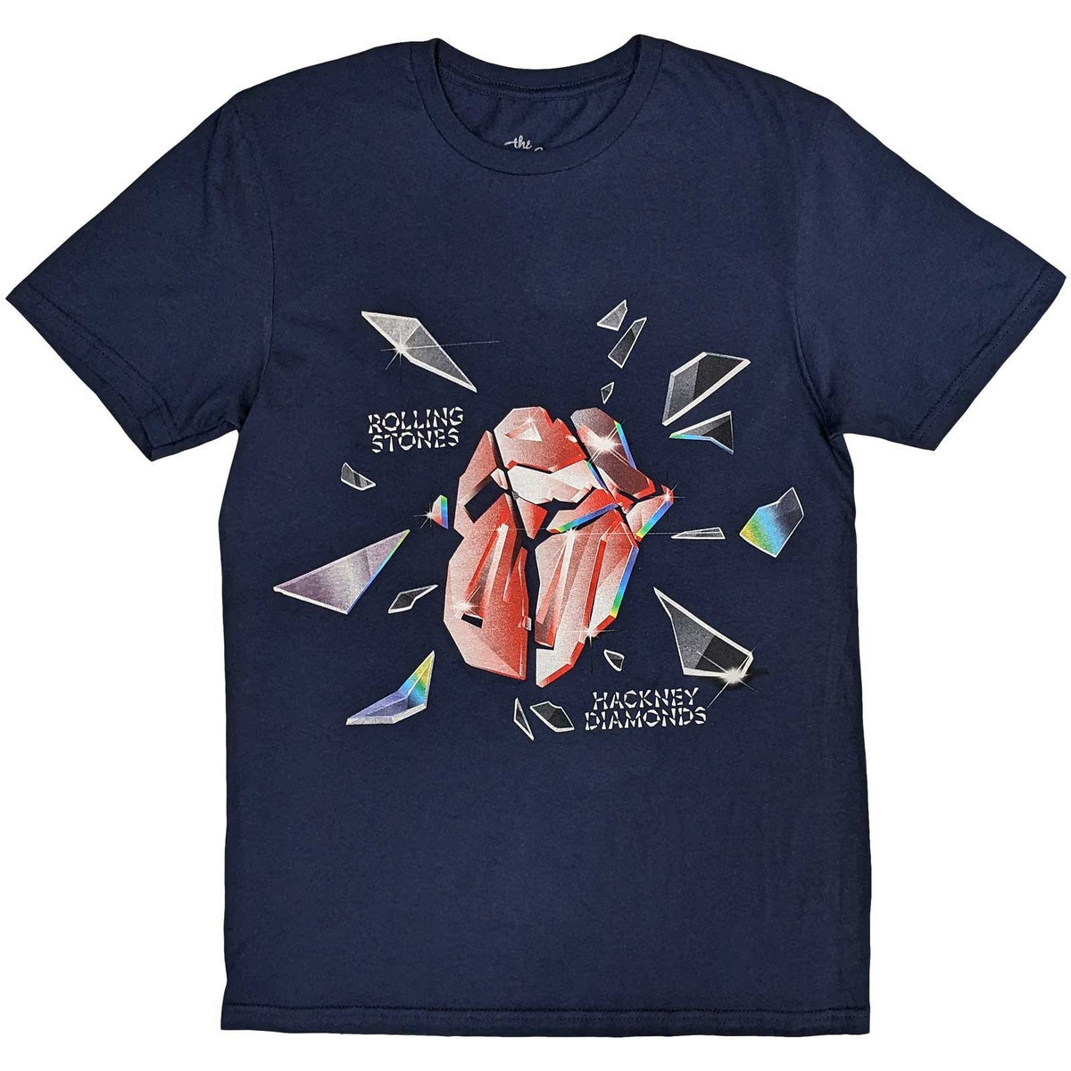The Rolling Stones Adult T-Shirt - Hackney Diamonds Explosion - Navy Blue Official Licensed Design