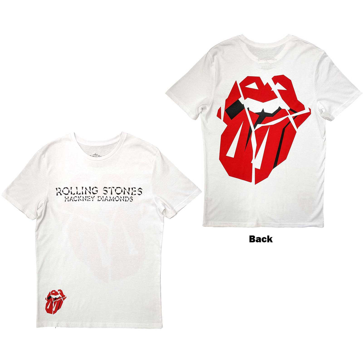 The Rolling Stones Adult T-Shirt - Hackney Diamonds Lick (Back Print) White Official Licensed Design