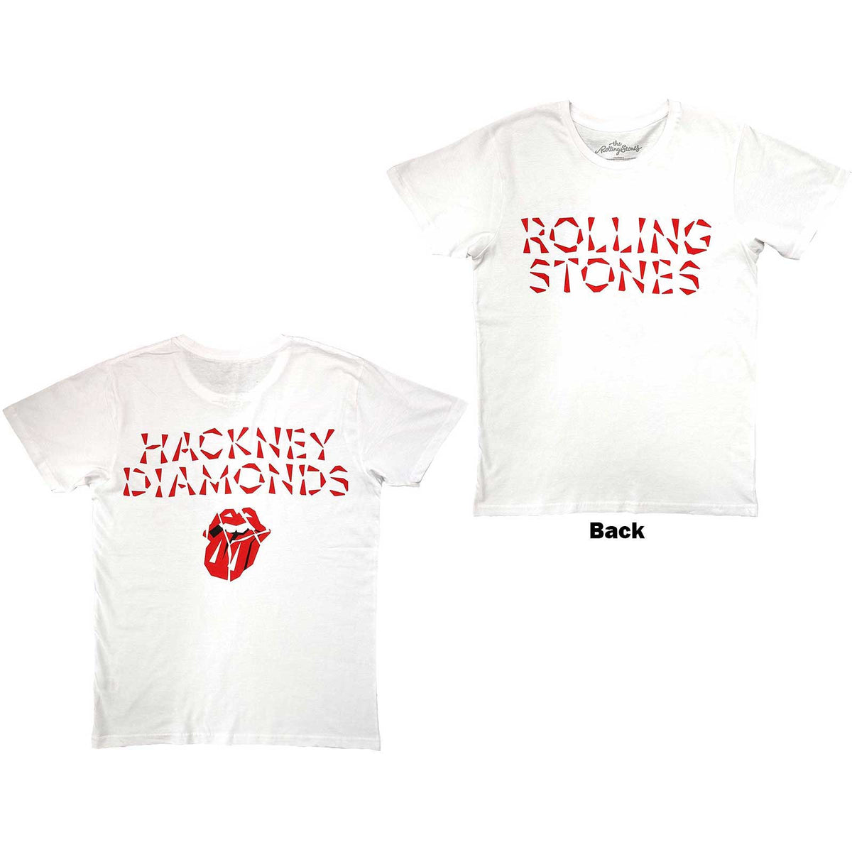 T-shirt pour adulte des Rolling Stones – Hackney Diamonds (impression au dos) Blanc – Design sous licence officielle