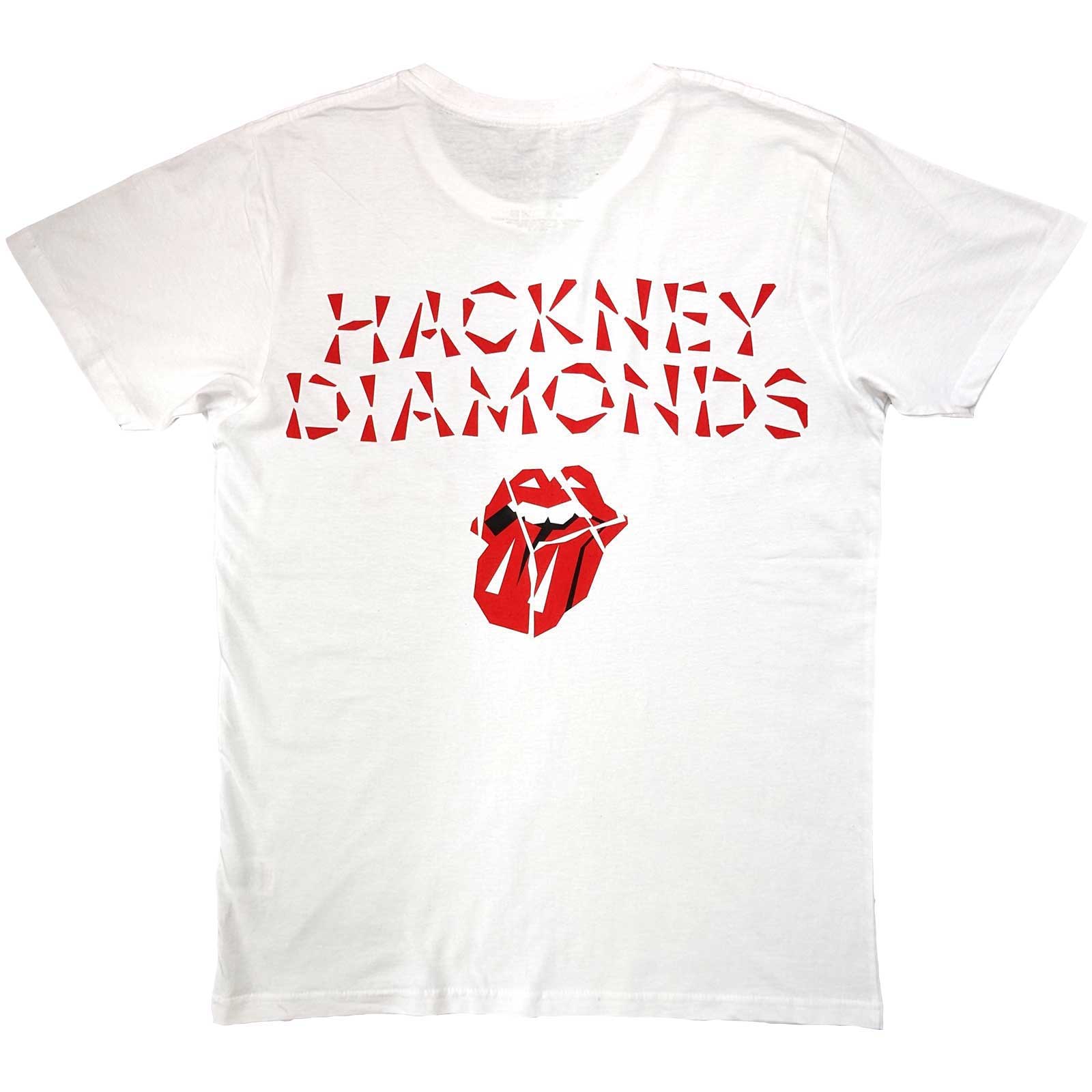 T-shirt pour adulte des Rolling Stones – Hackney Diamonds (impression au dos) Blanc – Design sous licence officielle