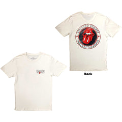 The Rolling Stones Adult T-Shirt - Hackney Diamonds Circle Label (Back Print) White - Official Licensed Design