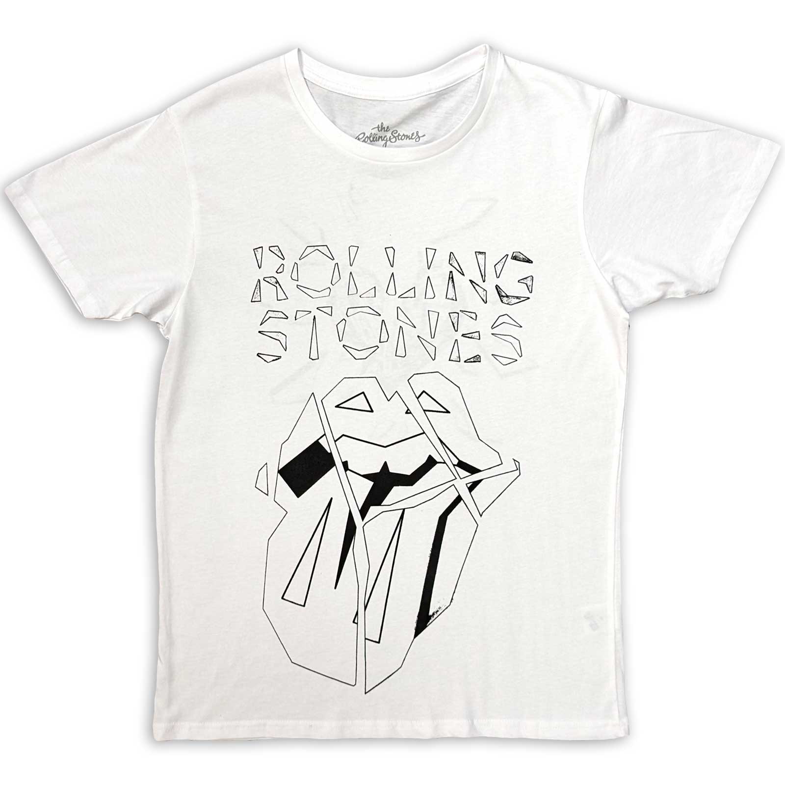 The Rolling Stones T-Shirt für Erwachsene – Hackney Diamonds Tongue Outline (Rückendruck) Weiß – Offizielles Lizenzdesign