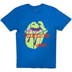 The Rolling Stones Unisex T-Shirt - Hackney Diamonds Neon Tongue Blue - Official Licensed Design