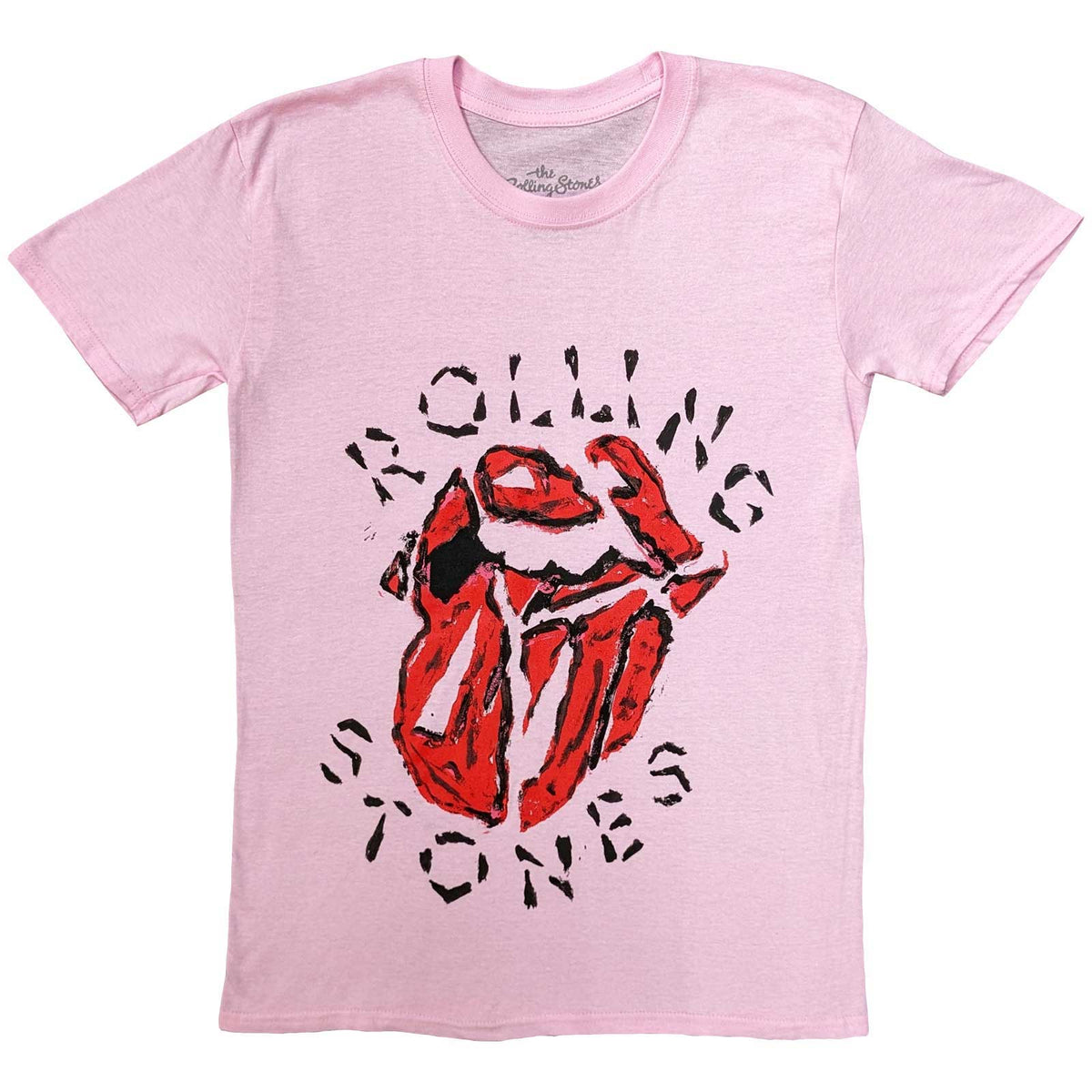 T-shirt unisexe des Rolling Stones - Hackney Diamonds Painted Tongue Pink - Conception sous licence officielle