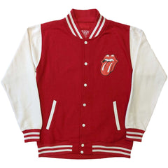 The Rolling Stones Varsity Jacket - Langue classique (impression au dos) - Design sous licence officielle rouge