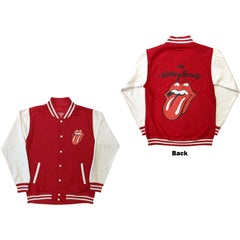 The Rolling Stones Varsity Jacket - Langue classique (impression au dos) - Design sous licence officielle rouge