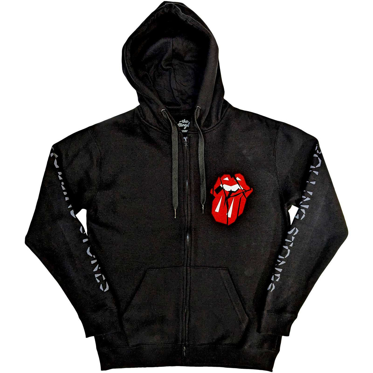 Sweat à capuche unisexe des Rolling Stones - Hackney Diamonds Shattered Tongue (impression sur les manches) - Conception sous licence officielle