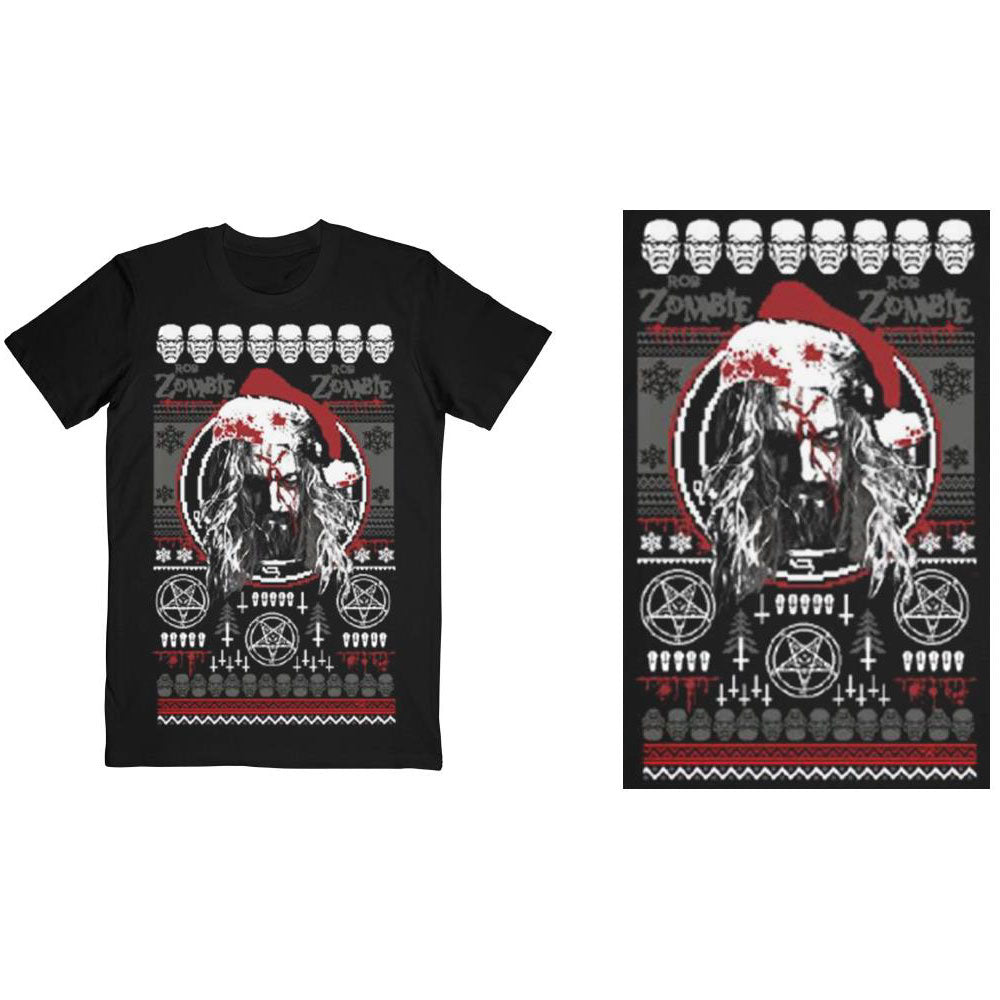 Rob Zombie Christmas T-Shirt - Bloody Santa - Unisex Official Licensed Design