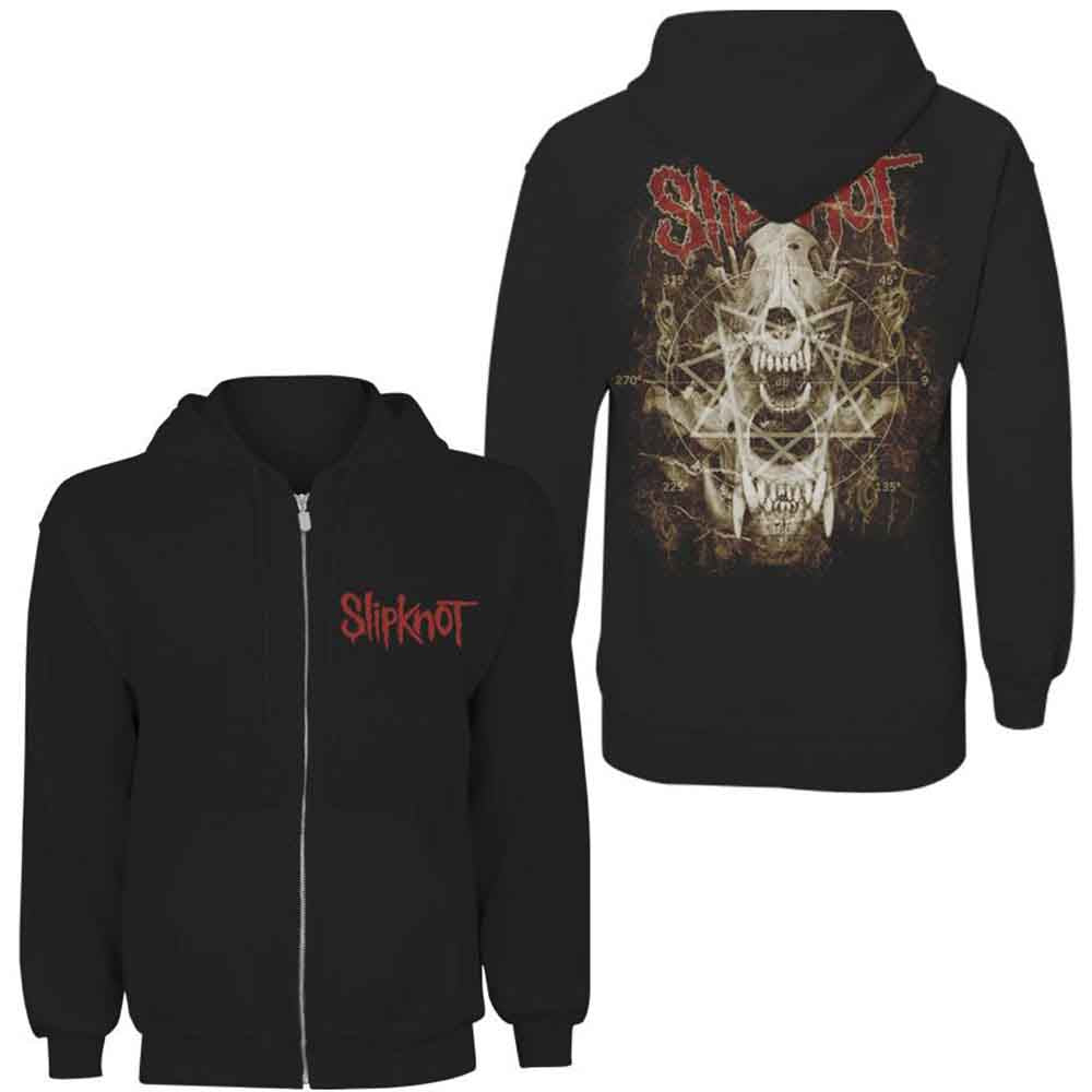 Slipknot Zip-Up Hoodie - Skull Teeth (Back Print)  - Unisex Official Licensed Design