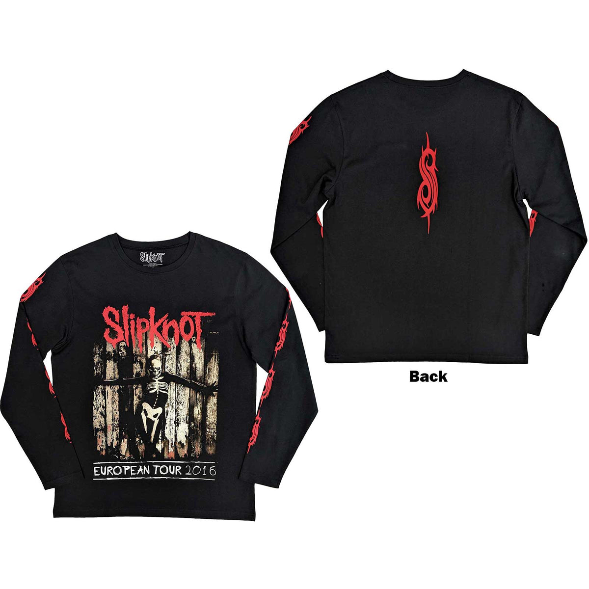 Slipknot Unisex-T-Shirt mit langen Ärmeln – Shrouded Group (Rückendruck) – offizielles Unisex-Lizenzdesign – weltweiter Versand