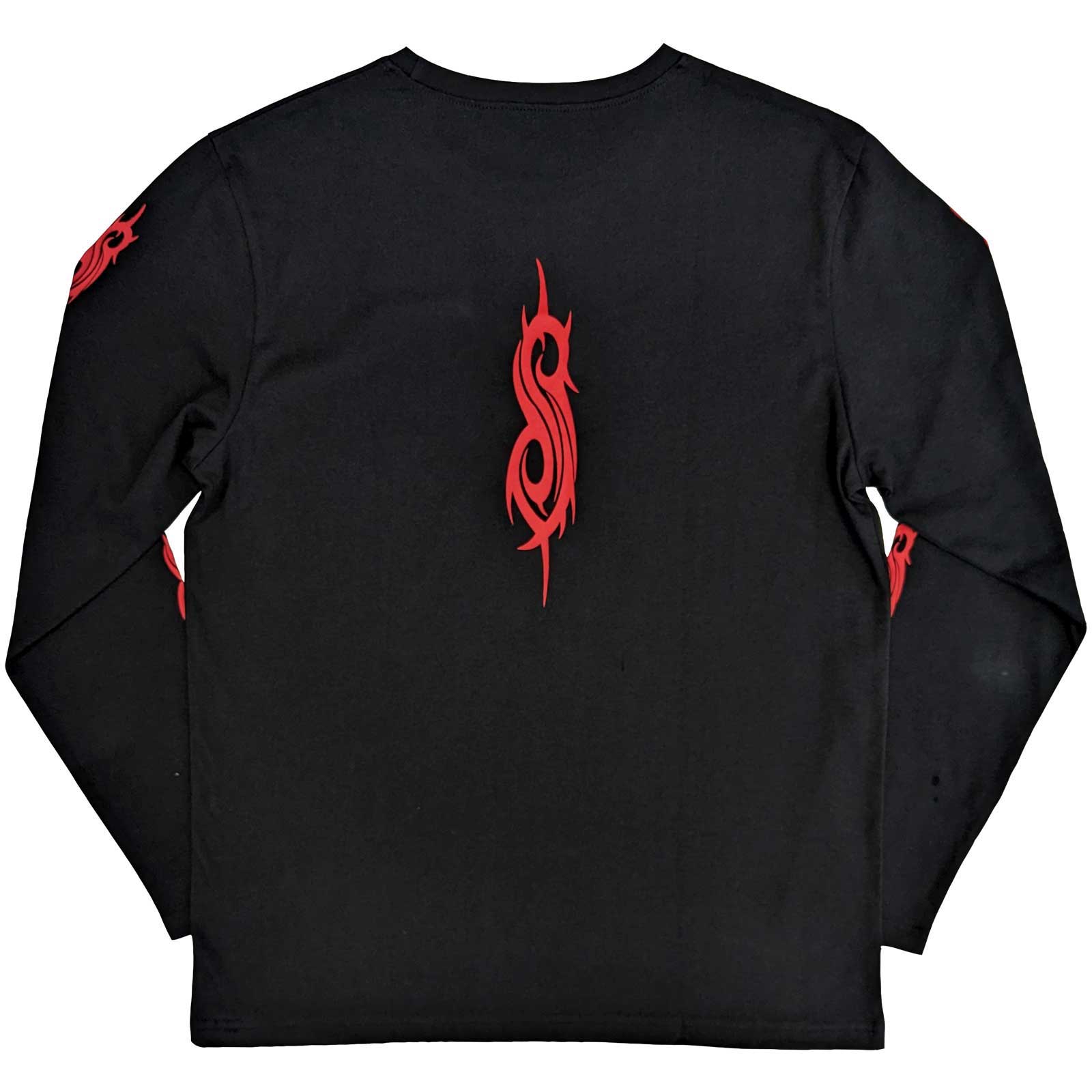 Slipknot Unisex Long Sleeved T-Shirt - Skeleton Flag (Back Print) - Unisex Official Licensed Design