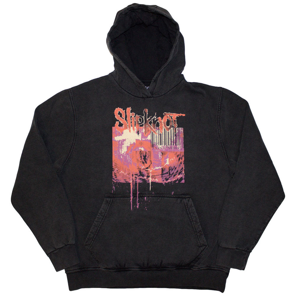 Slipknot Unisex Stone Wash Hoodie - The End, So Far Barcode - Official Licensed Design