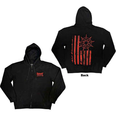 Slipknot Zipped Hoodie - 9 Point Flag (Back Print) - Unisex Official Licensed Design