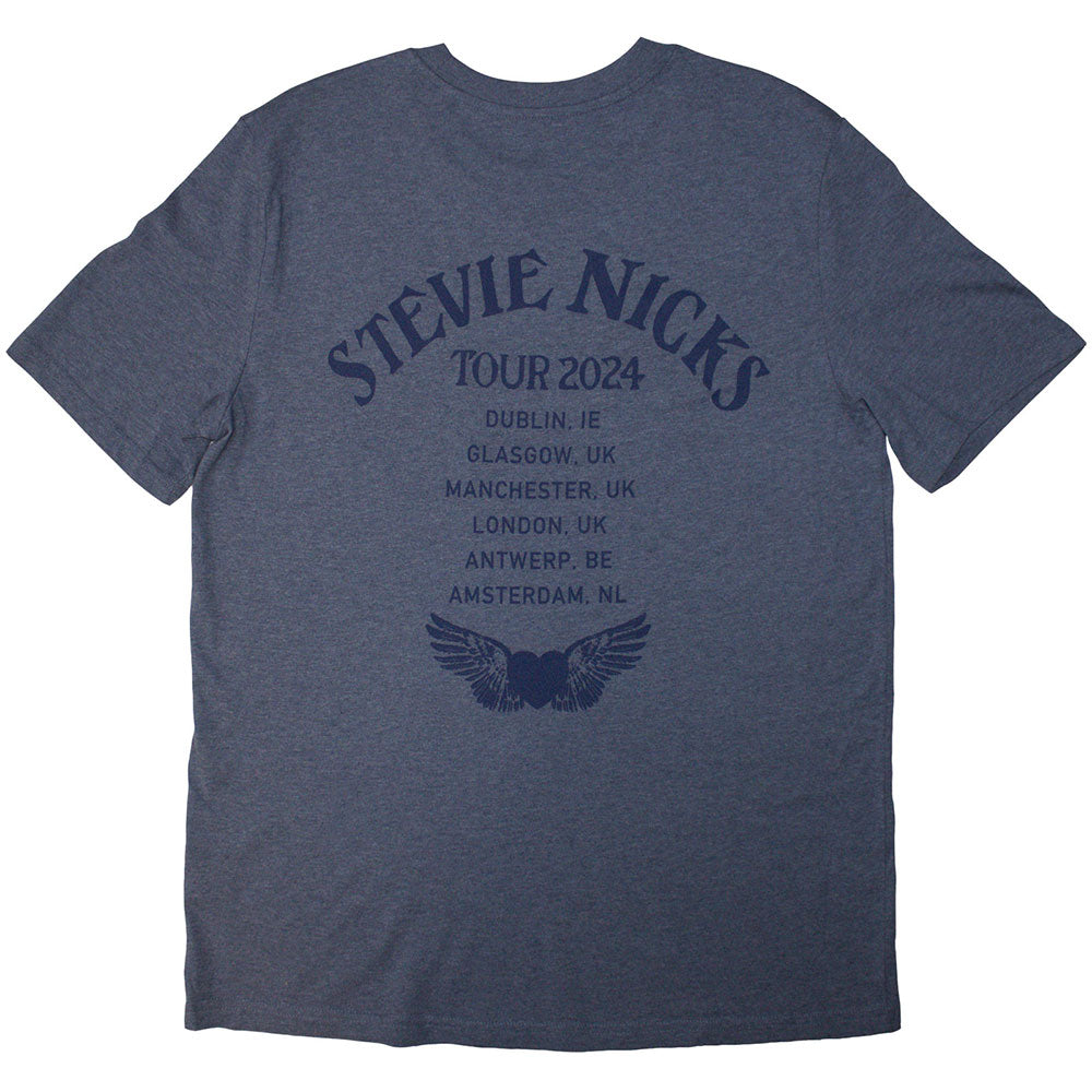 Stevie Nicks Unisex T-Shirt - Tour '24 Winged Heart (Back Print) Official Licensed Design