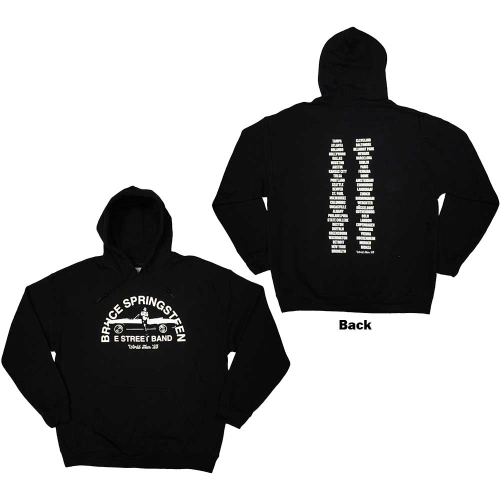 Bruce Springsteen Unisex Pullover Hoodie - Tour Leaning Car - Official Licensed Design