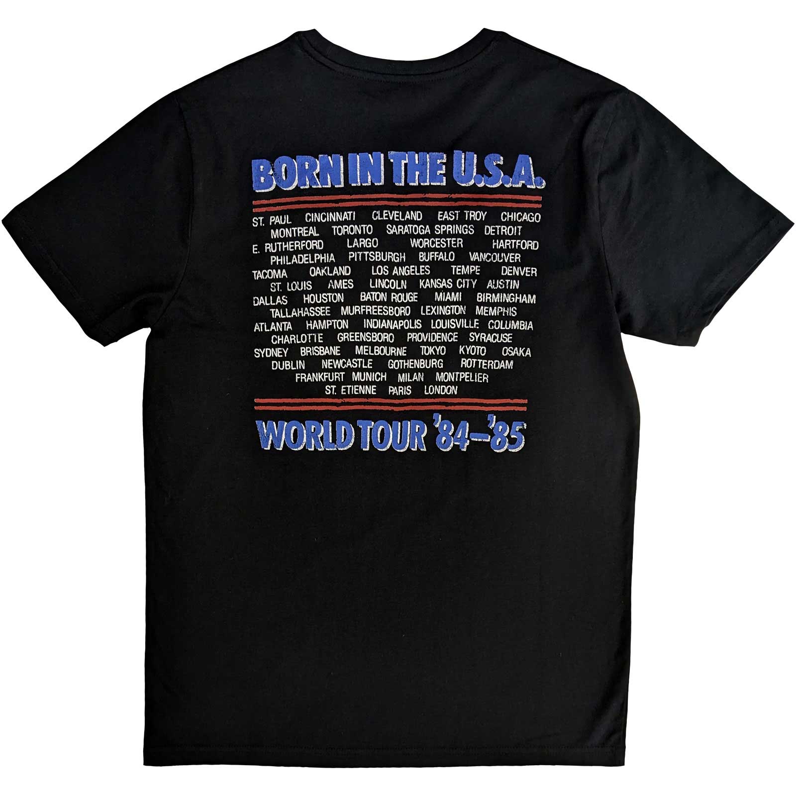 Bruce Springsteen T-Shirt - Born in the USA '85 World Tour (Back Print) - Unisex Official Licensed Design