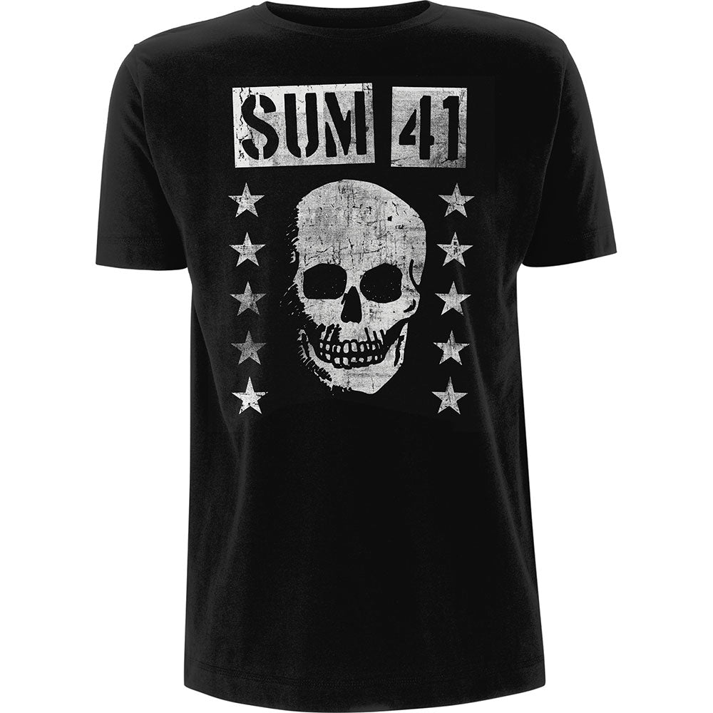 Sum 41 Unisex T-Shirt -  Grinning Skull - Official Licensed Design