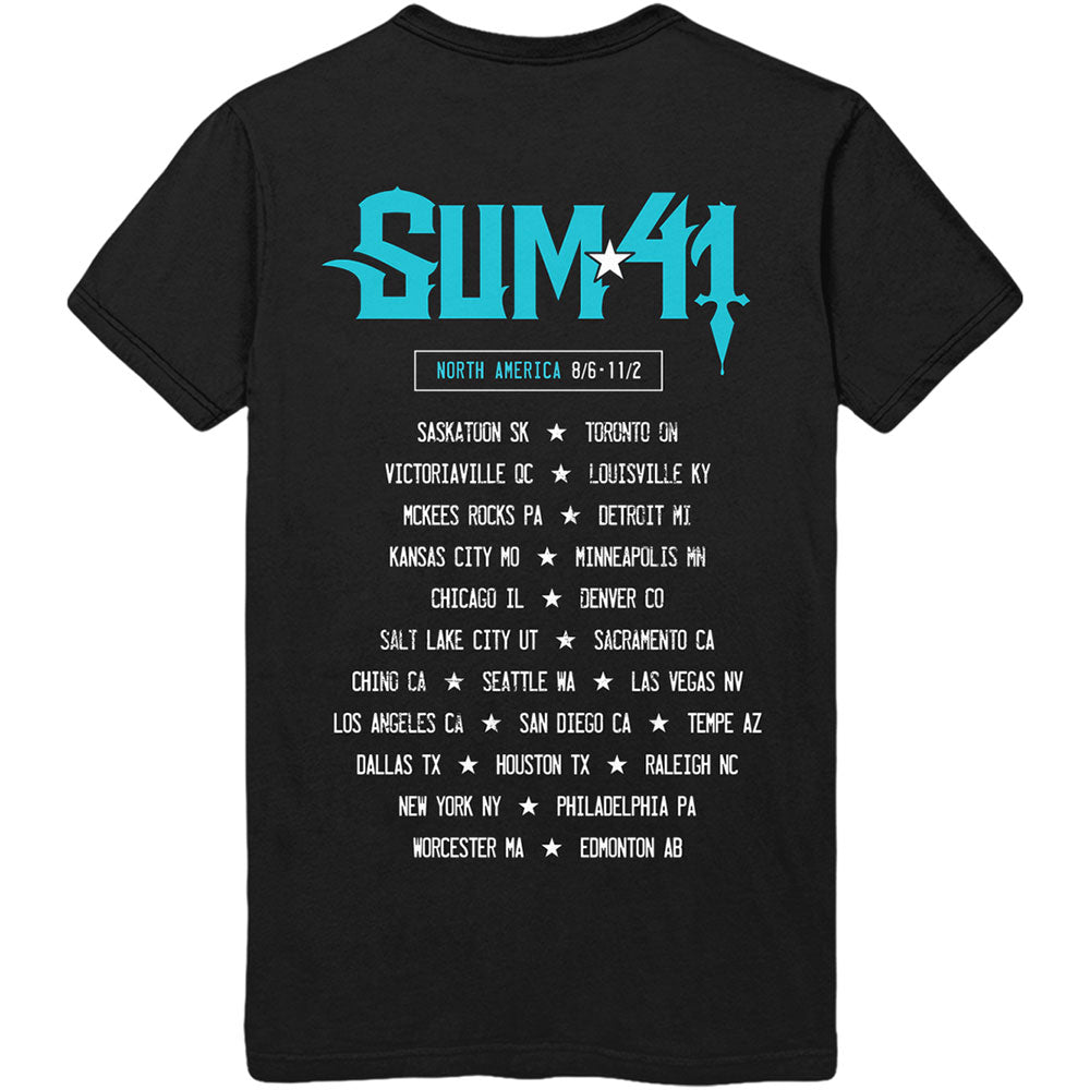 Sum 41 Unisex T-Shirt -  Blue Demon Print - Official Licensed Design