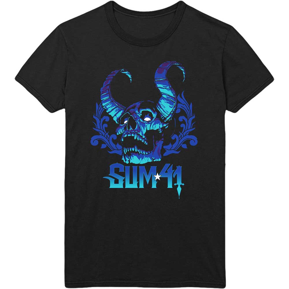 Sum 41 Unisex T-Shirt -  Blue Demon Print - Official Licensed Design