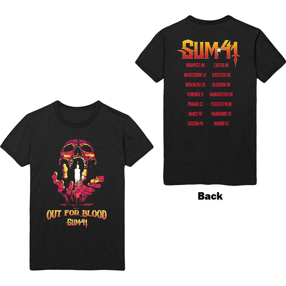 Sum 41 Unisex T-Shirt -  Out For Blood (Back Print) - Official Licensed Design