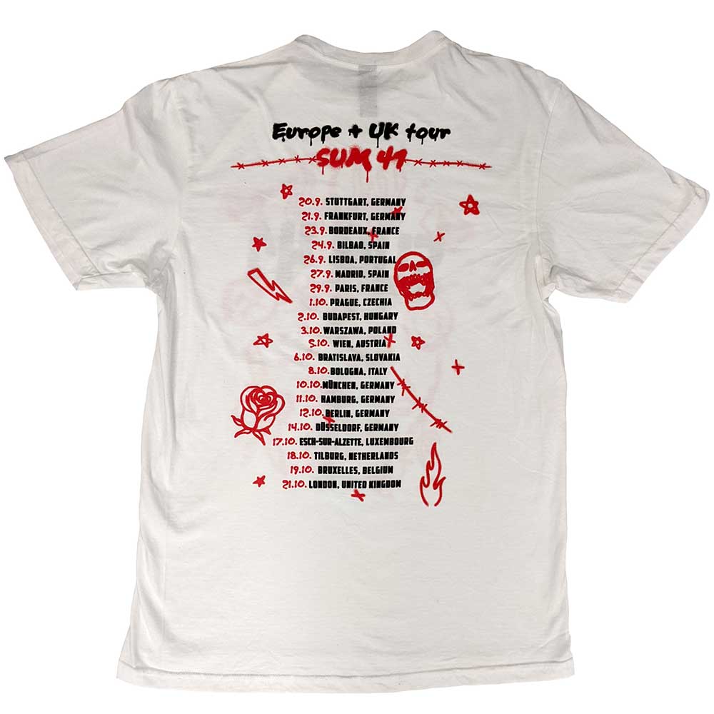 Sum 41 Unisex T-Shirt -  Sketches European Tour '22 - Official Licensed Design