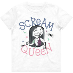 The Nightmare Before Christmas Mädchen-T-Shirt – Scream Queen – Weiß, offizielles Lizenzdesign