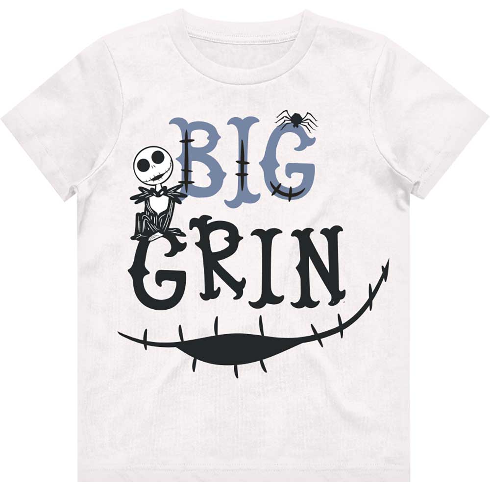 The Nightmare Before Christmas Kinder-T-Shirt – Big Grin – Weiß, offizielles Lizenzdesign