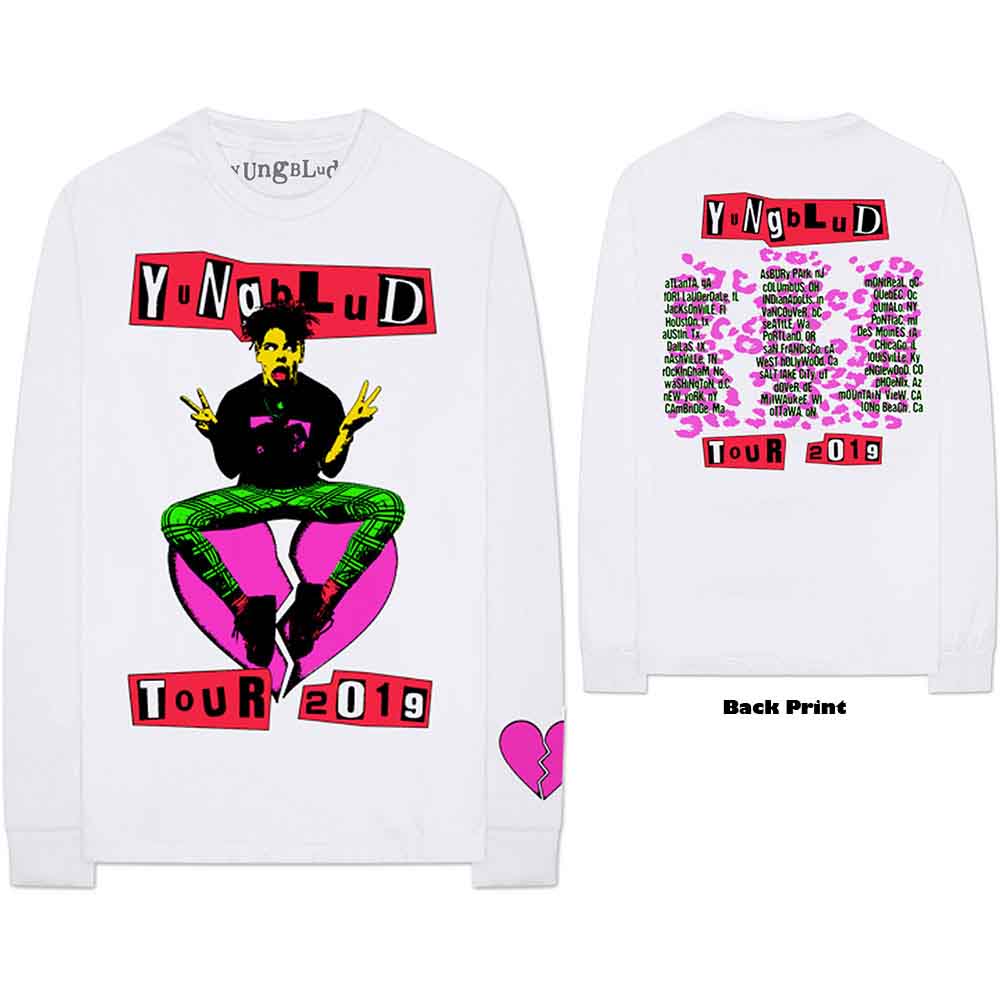 Yungblud Unisex  Long Sleeve T-Shirt - Tour (Back Print) - Official Licensed Design