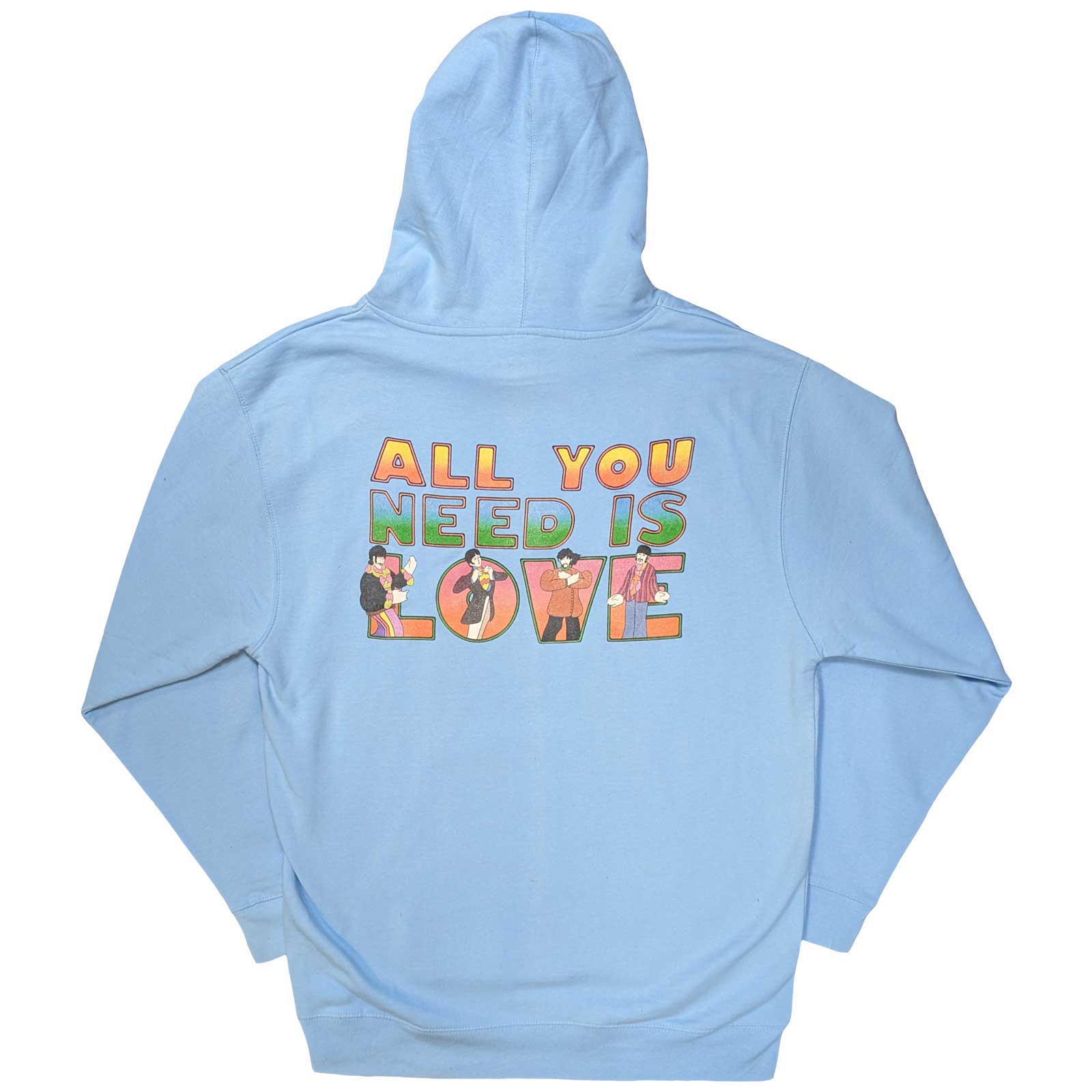 The Beatles Unisex Hoodie - All You Need is Love (Back Print) - Official Licensed Design