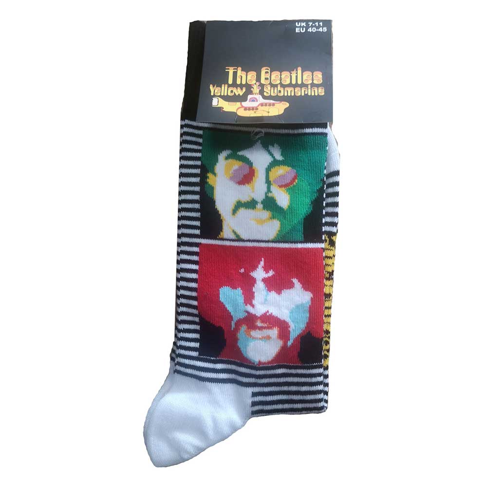 Chaussettes unisexes The Beatles - Visages sous-marins jaunes (taille UK 7-11)