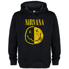 Amplified Nirvana Unisex Hoodie - Spliced Smiley Vintage - Official Licensed Product