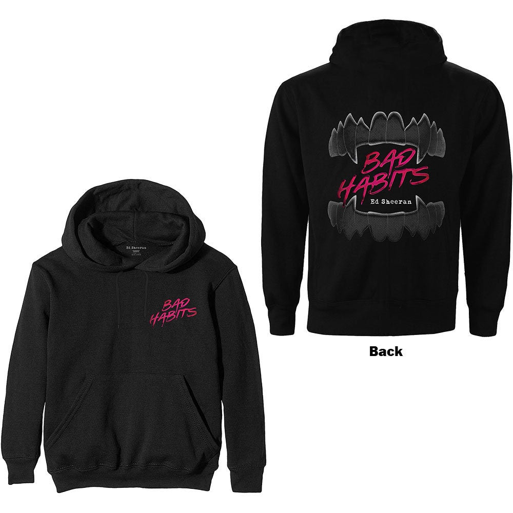 Ed Sheeran Hoodie - Bad Habits (Back Print) - Black Unisex Official Licensed Design - Worldwide Shipping - Jelly Frog