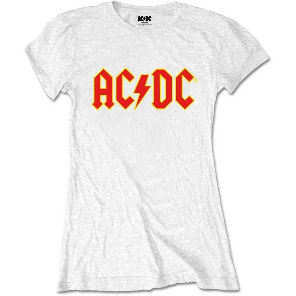 AC/DC Ladies T-Shirt - Red Logo White Tee Design - Official Licensed Design - Worldwide Shipping - Jelly Frog