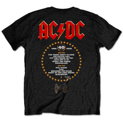 AC/DC T-Shirt - For Those About To Rock Flaming (Back Print) - Unisex Official Licensed Design - Worldwide Shipping - Jelly Frog