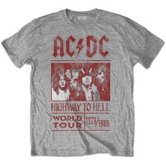AC/DC T-Shirt - Highway to Hell World Tour 1979 - Grey Unisex Official Licensed Design - Worldwide Shipping - Jelly Frog