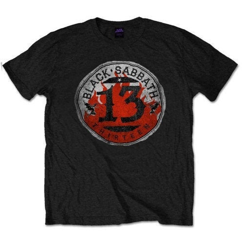 Black Sabbath Adult T-Shirt - 13 Flame Circle - Official Licensed Design - Worldwide Shipping - Jelly Frog