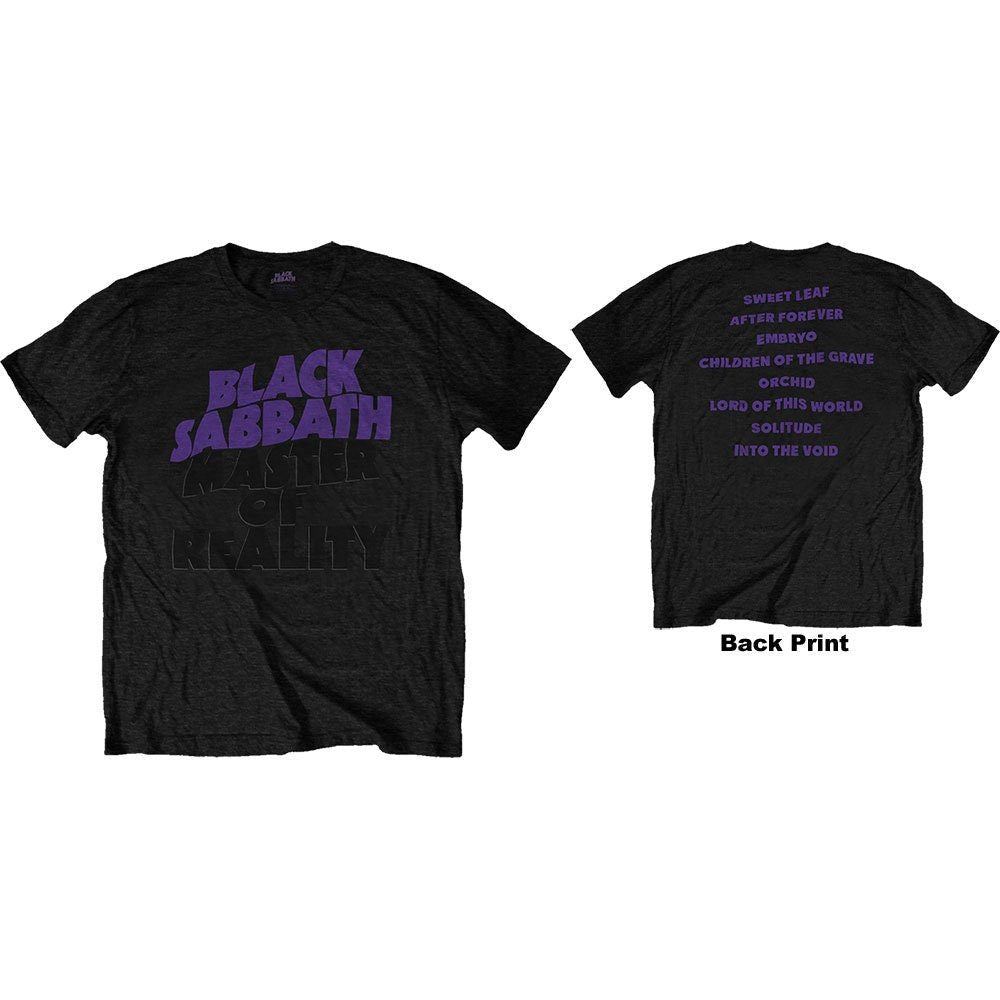 Black Sabbath Adult T-Shirt - Masters of Reality Album (Back Print) - Official Licensed Design - Worldwide Shipping - Jelly Frog