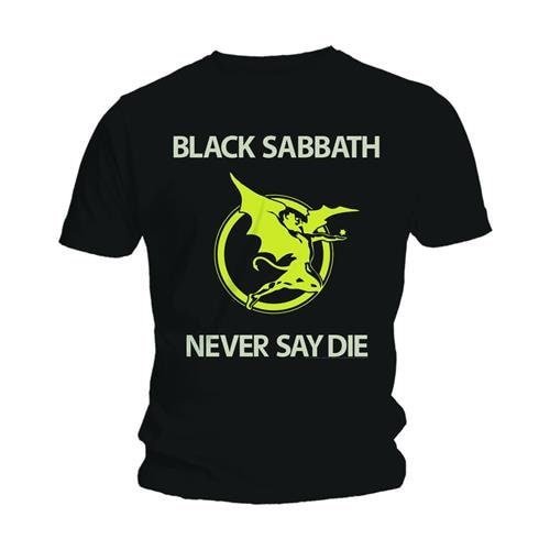 Black Sabbath Adult T-Shirt - Never Say Die - Official Licensed Design - Worldwide Shipping - Jelly Frog
