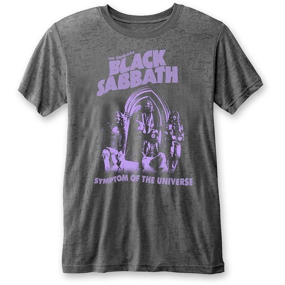 Black Sabbath Adult T-Shirt - Symptom of the Universe (Burnout) - Official Licensed Design - Worldwide Shipping - Jelly Frog