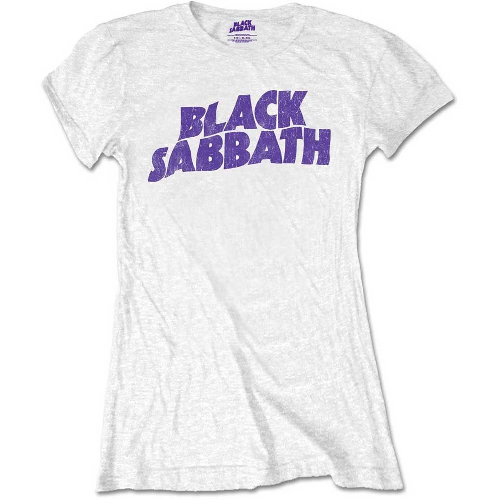 Black Sabbath Ladies T-Shirt - Wavy Vintage Logo Design - Official Licensed Design - Worldwide Shipping - Jelly Frog