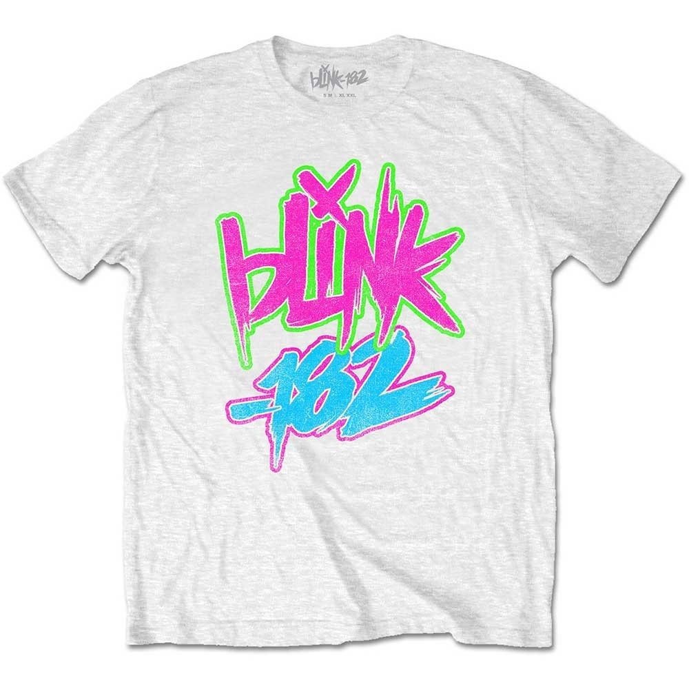 Blink 182 Kids T-Shirt - Neon Logo - White Kids Official Licensed Design - Worldwide Shipping - Jelly Frog