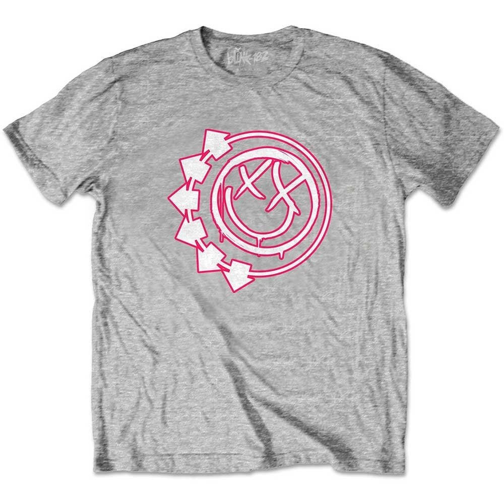 Blink 182 Kids T-Shirt - Six Arrow Smiley - Grey Kids Official Licensed Design - Worldwide Shipping - Jelly Frog