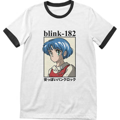 Blink 182 T-Shirt - Anime Ringer - Unisex Official Licensed Design - Worldwide Shipping - Jelly Frog