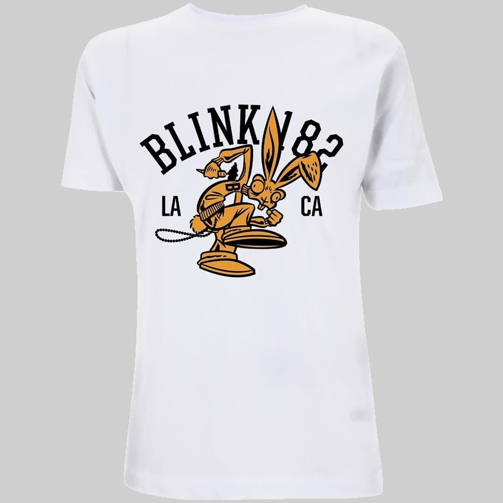 Blink 182 T-Shirt - College Mascot - White Unisex Official Licensed Design - Worldwide Shipping - Jelly Frog