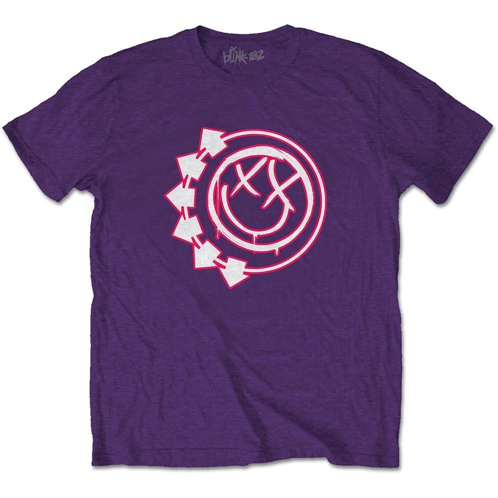Blink 182 T-Shirt - Six Arrow Smiley - Purple Unisex Official Licensed Design - Worldwide Shipping - Jelly Frog