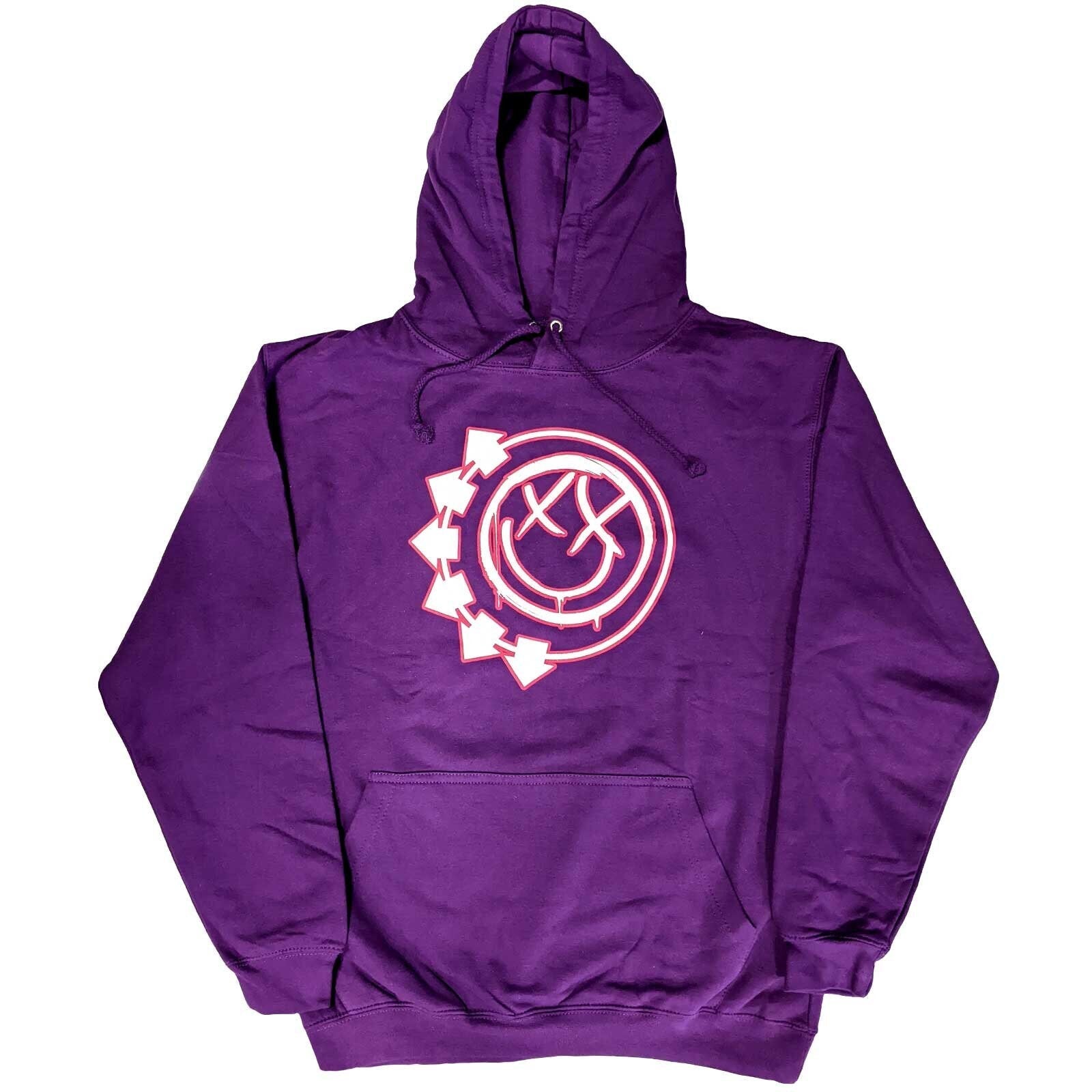 Blink 182 Unisex Pullover Hoodie - Six Arrow Smiley - Purple Unisex Official Licensed Design - Worldwide Shipping - Jelly Frog