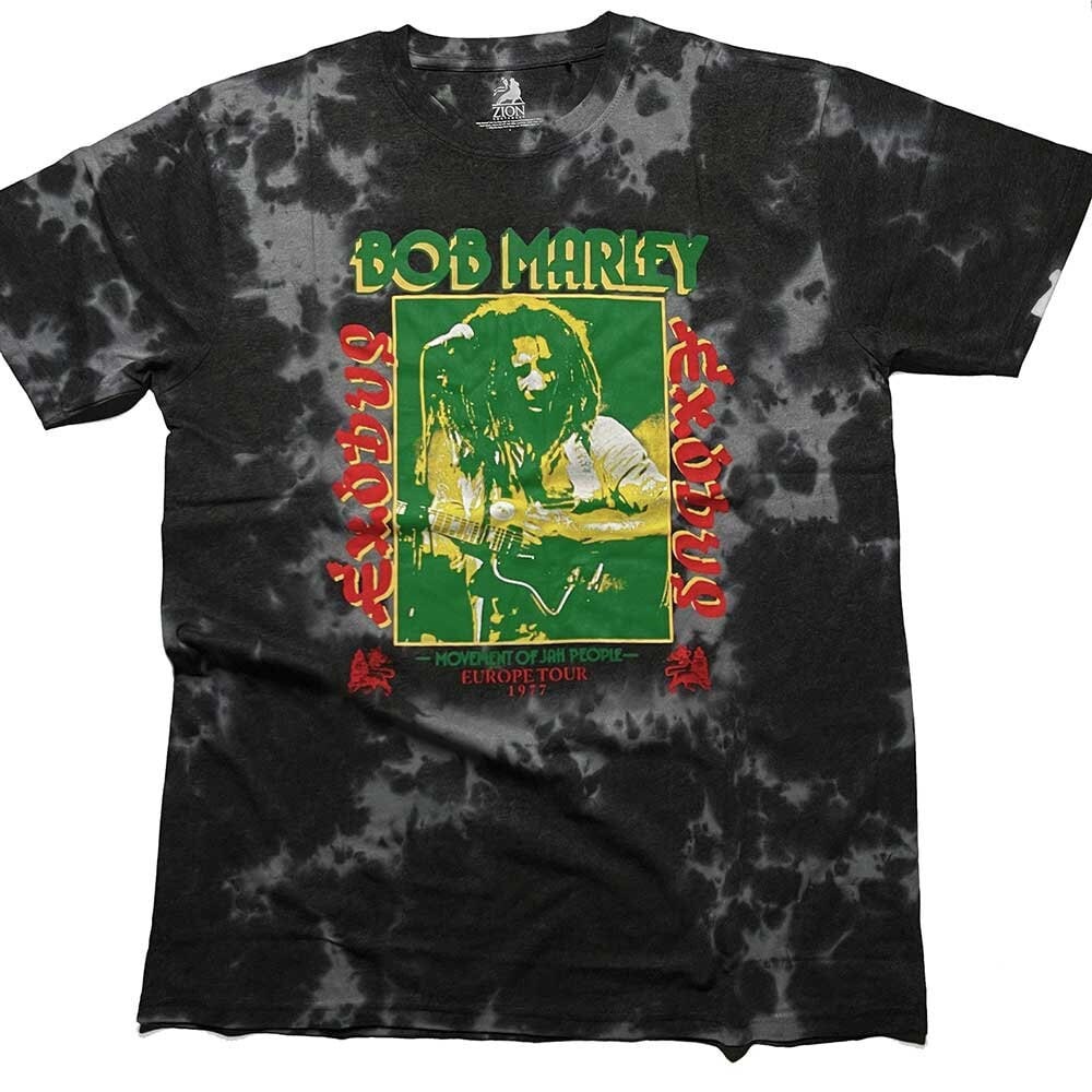 Bob Marley T-Shirt - Exodus Tie-Dye (Dye-Wash) - Unisex Official Licensed Design - Worldwide Shipping - Jelly Frog