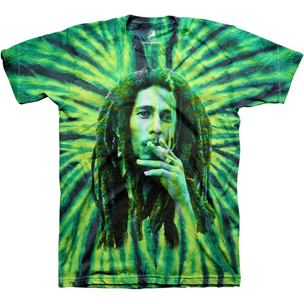 Bob Marley T-Shirt - Smoke (Tie-Dye) - Unisex Official Licensed Design - Worldwide Shipping - Jelly Frog