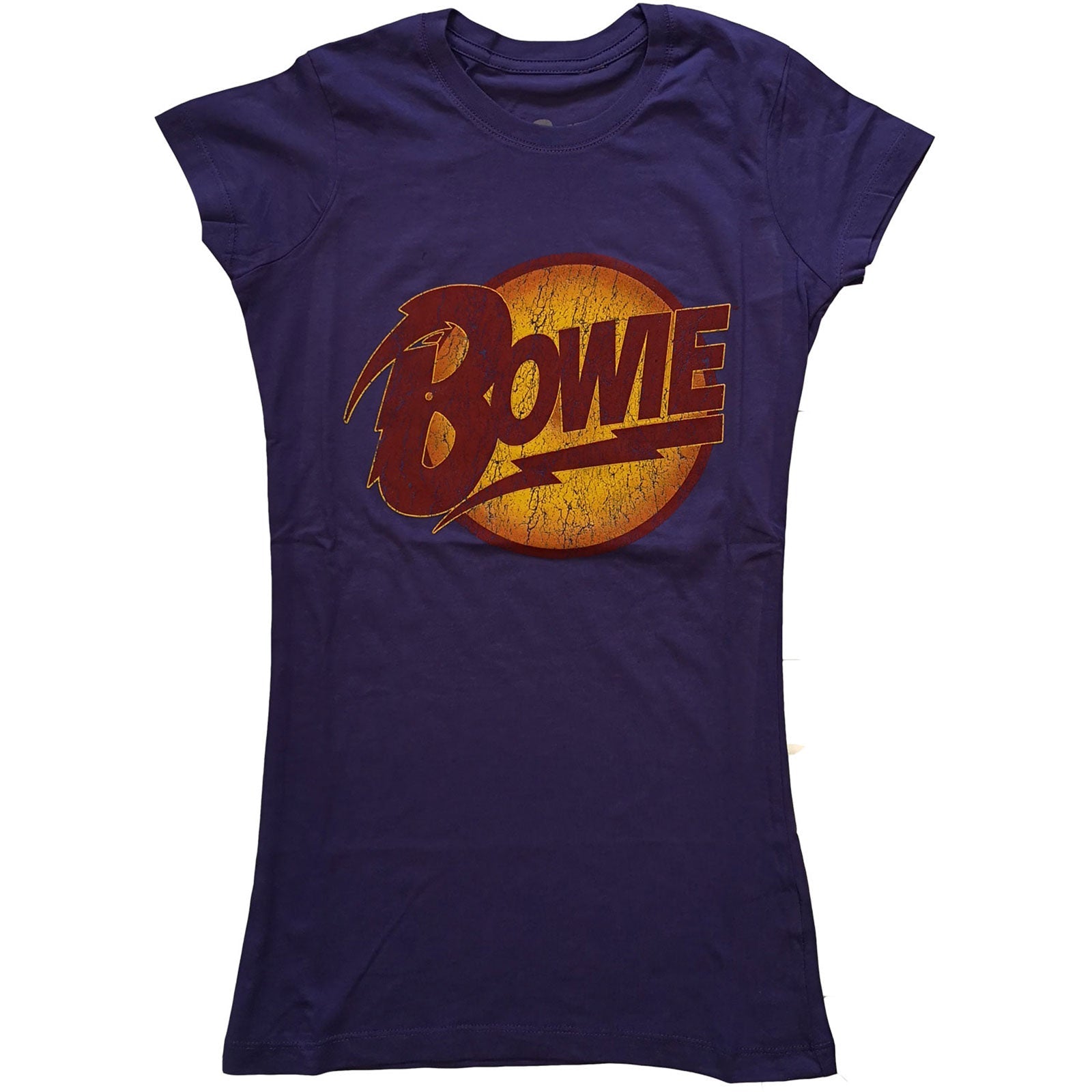David Bowie Ladyfit T-Shirt - Vintage Diamond Dogs Logo Purple - Official Licensed Design - Jelly Frog
