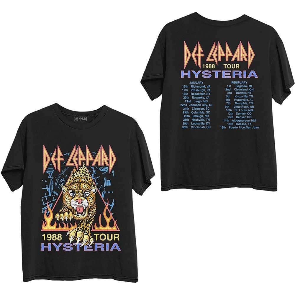 Def Leppard T-Shirt - Hysteria '88 Tour (Back Print) - Official Licensed Design - Worldwide Shipping - Jelly Frog